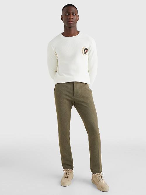 Tommy Hilfiger Modern Bleecker Pique Jersey Slim Chinos Pantolon Erkek Haki | TH298COL