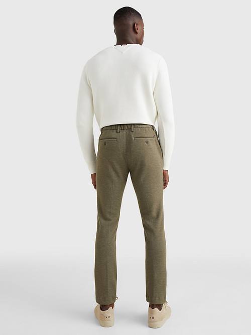 Tommy Hilfiger Modern Bleecker Pique Jersey Slim Chinos Pantolon Erkek Haki | TH298COL