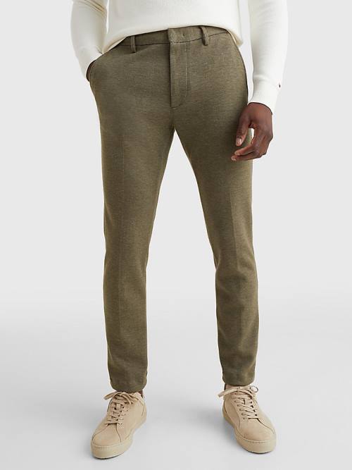 Tommy Hilfiger Modern Bleecker Pique Jersey Slim Chinos Pantolon Erkek Haki | TH298COL