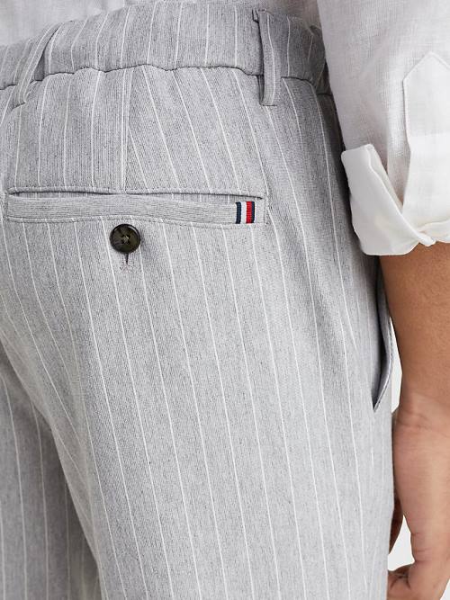 Tommy Hilfiger Modern Bleecker Stripe Slim Pantolon Erkek Gri | TH786FPR