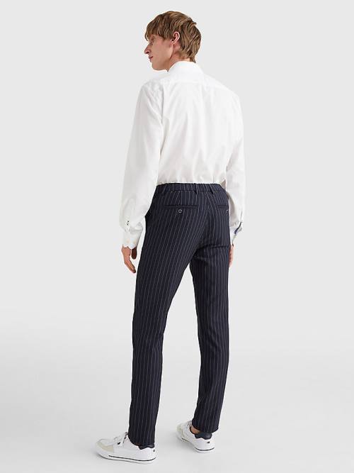 Tommy Hilfiger Modern Bleecker Stripe Slim Pantolon Erkek Mavi | TH870PDA