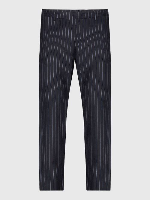 Tommy Hilfiger Modern Bleecker Stripe Slim Pantolon Erkek Mavi | TH870PDA