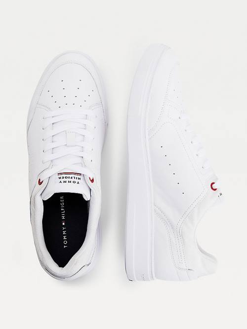 Tommy Hilfiger Modern Cupsole Deri Spor Ayakkabı Erkek Beyaz | TH258RXP