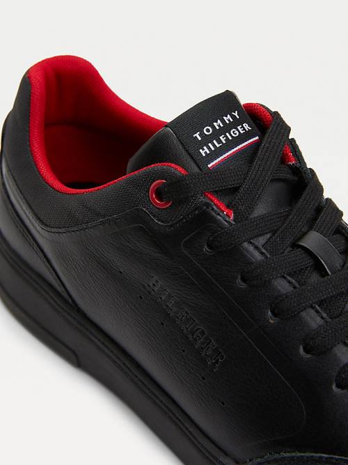 Tommy Hilfiger Modern Cupsole Deri Spor Ayakkabı Erkek Siyah | TH523GZE