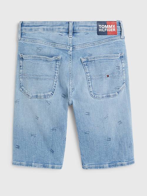 Tommy Hilfiger Modern Straight Power Stretch Denim Shorts Pantolon Erkek Çocuk Denim | TH758UIC