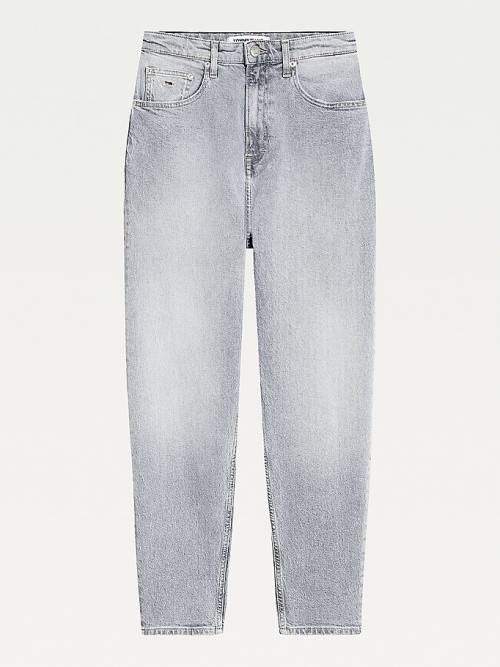 Tommy Hilfiger Mom Ultra High Rise Tapered Faded Jean Pantolon Kadın Denim | TH032BEG