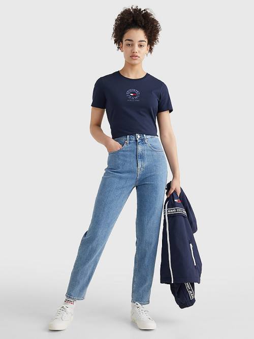 Tommy Hilfiger Mom Ultra High Rise Tapered Jean Pantolon Kadın Denim | TH058MDV