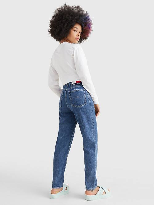 Tommy Hilfiger Mom Ultra High Rise Tapered Jean Pantolon Kadın Denim | TH081DBU