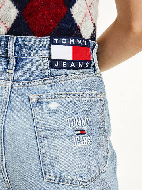 Tommy Hilfiger Mom Ultra High Rise Tapered Hemp Jean Pantolon Kadın Denim | TH087LSM