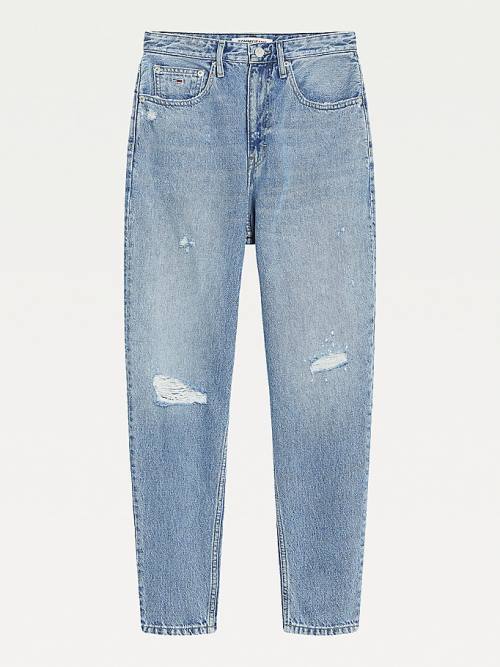 Tommy Hilfiger Mom Ultra High Rise Tapered Hemp Jean Pantolon Kadın Denim | TH087LSM