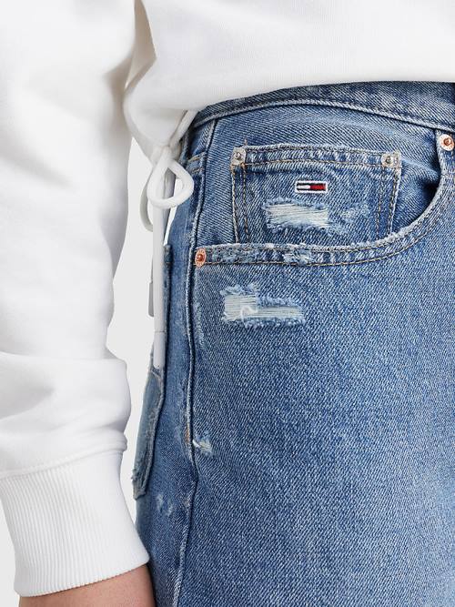 Tommy Hilfiger Mom Ultra High Rise Tapered Hemp Jean Pantolon Kadın Denim | TH482ZGB