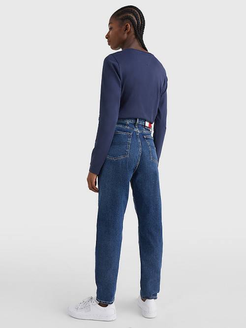 Tommy Hilfiger Mom Ultra High Rise Tapered Faded Jean Pantolon Kadın Denim | TH564AFZ