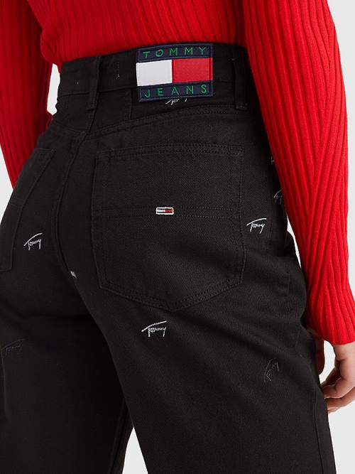 Tommy Hilfiger Mom Ultra High Rise Tapered Embroidery Jean Pantolon Kadın Denim | TH746KST