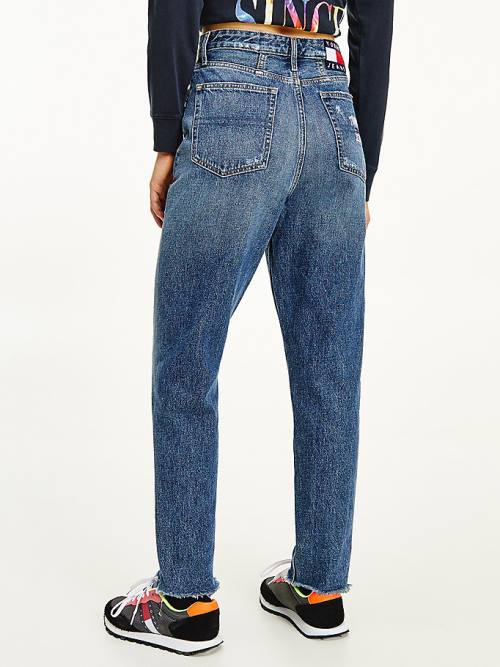 Tommy Hilfiger Mom Ultra High Rise Tapered Hemp Jean Pantolon Kadın Denim | TH915RQE