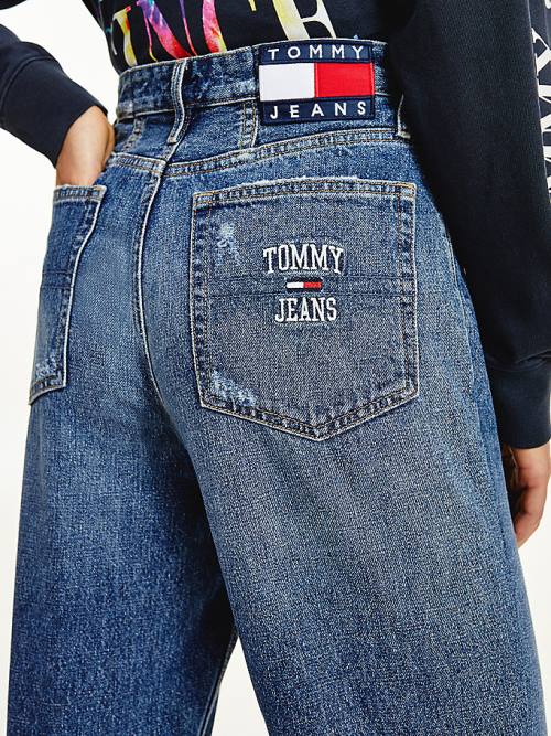 Tommy Hilfiger Mom Ultra High Rise Tapered Hemp Jean Pantolon Kadın Denim | TH915RQE