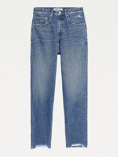 Tommy Hilfiger Mom Ultra High Rise Tapered Hemp Jean Pantolon Kadın Denim | TH915RQE