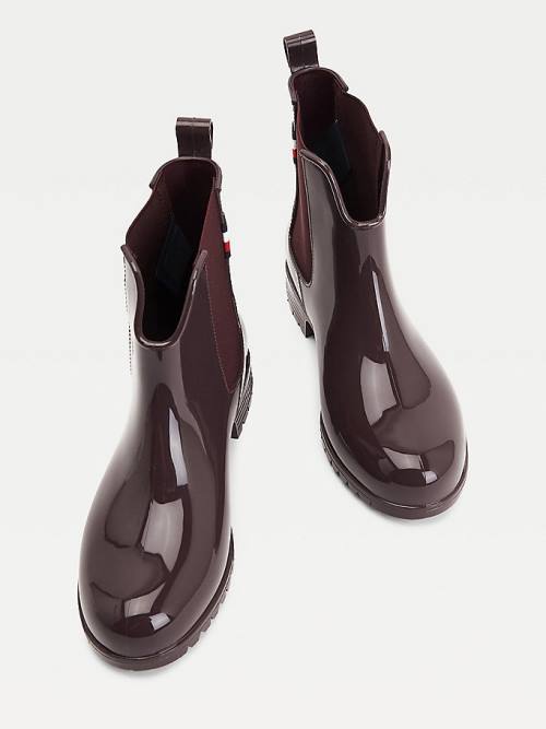 Tommy Hilfiger Monogram Ankle Rainboots Bot Kadın Kırmızı | TH341WNO