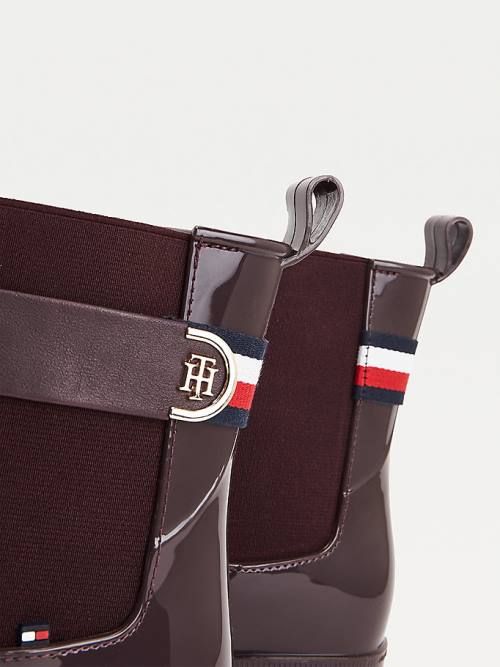 Tommy Hilfiger Monogram Ankle Rainboots Bot Kadın Kırmızı | TH341WNO