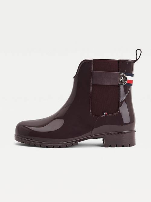 Tommy Hilfiger Monogram Ankle Rainboots Bot Kadın Kırmızı | TH341WNO