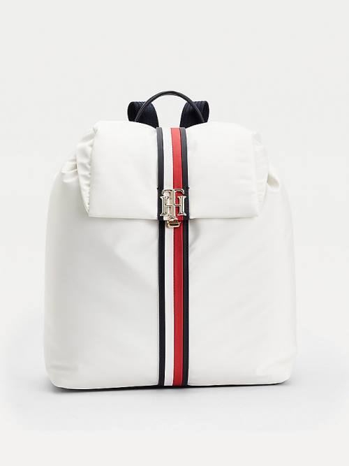 Tommy Hilfiger Monogram Backpack Çanta Kadın Beyaz | TH789DVJ