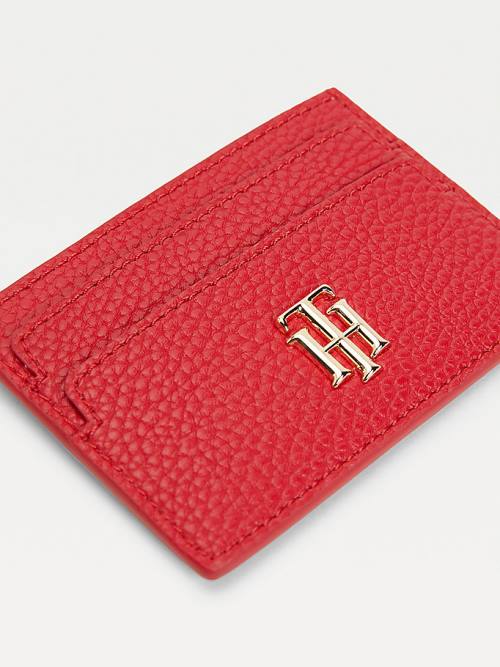 Tommy Hilfiger Monogram Card Holder Cüzdan Kadın Kırmızı | TH169JID