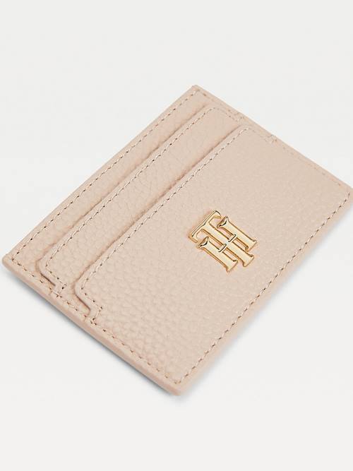 Tommy Hilfiger Monogram Card Holder Cüzdan Kadın Bej Rengi | TH237FAV