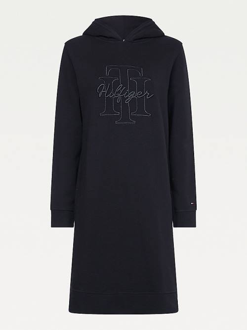 Tommy Hilfiger Monogram Embroidery Elbise Kadın Siyah | TH423XQE