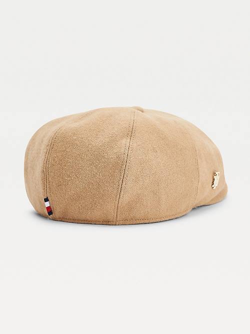 Tommy Hilfiger Monogram Newsboy Cap Şapka Kadın Bej Rengi | TH385UHI