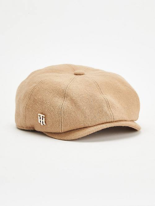 Tommy Hilfiger Monogram Newsboy Cap Şapka Kadın Bej Rengi | TH385UHI