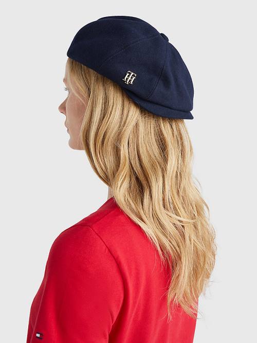 Tommy Hilfiger Monogram Newsboy Cap Şapka Kadın Mavi | TH610KZA