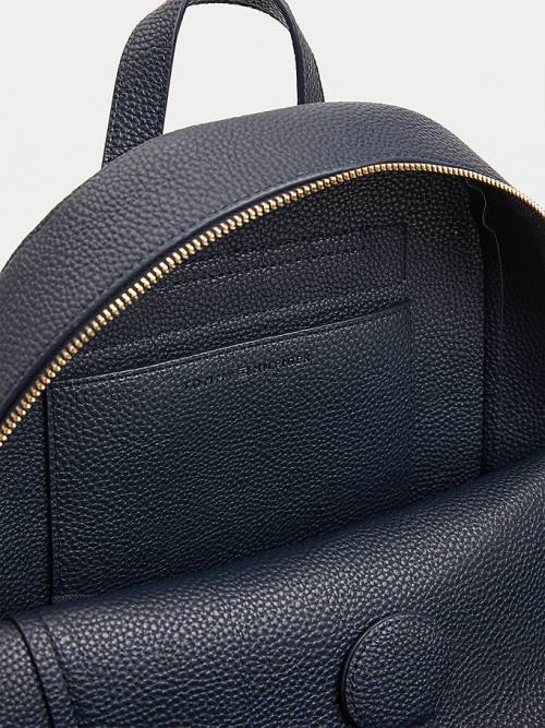 Tommy Hilfiger Monogram Plaque Backpack Çanta Kadın Mavi | TH762PGJ