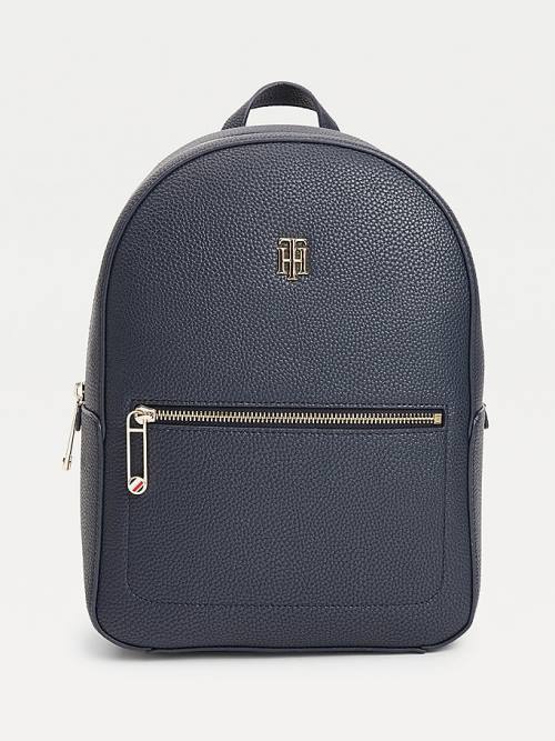 Tommy Hilfiger Monogram Plaque Backpack Çanta Kadın Mavi | TH762PGJ