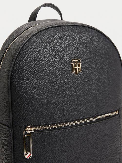 Tommy Hilfiger Monogram Plaque Backpack Çanta Kadın Siyah | TH965TSX