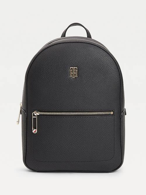 Tommy Hilfiger Monogram Plaque Backpack Çanta Kadın Siyah | TH965TSX