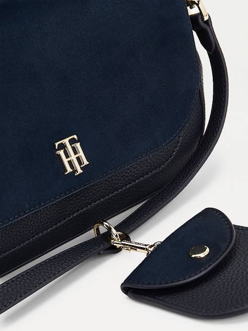 Tommy Hilfiger Monogram Plaque Crossover Çanta Kadın Mavi | TH910MFS