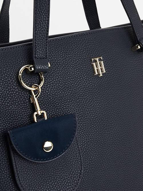 Tommy Hilfiger Monogram Plaque Tote Çanta Kadın Mavi | TH376ARS