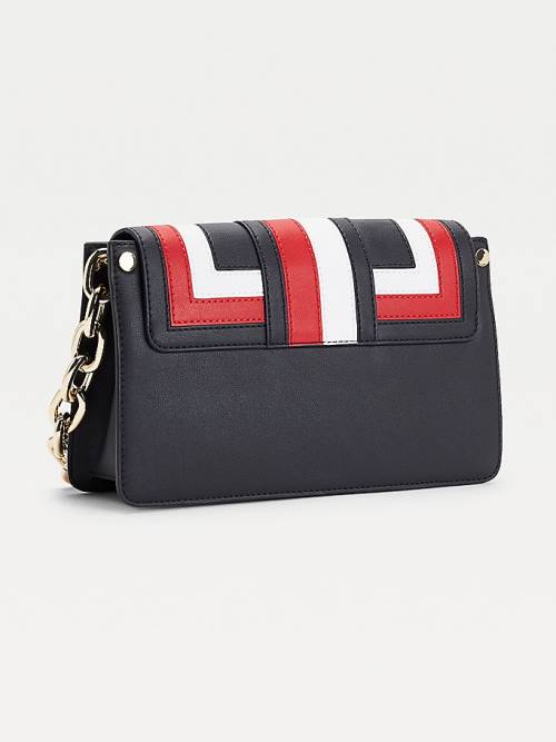 Tommy Hilfiger Monoram Lock Colour-Blocked Crossover Çanta Kadın Kırmızı | TH361SND