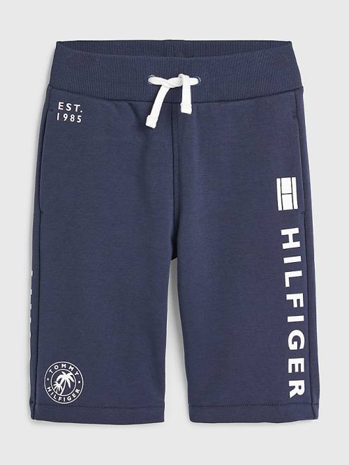 Tommy Hilfiger Multi Logo Drawstring Sweat Shorts Pantolon Erkek Çocuk Mavi | TH238YBE