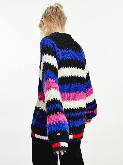 Tommy Hilfiger Multicolour Knit Jumper Kazak Kadın Mor | TH314XAO