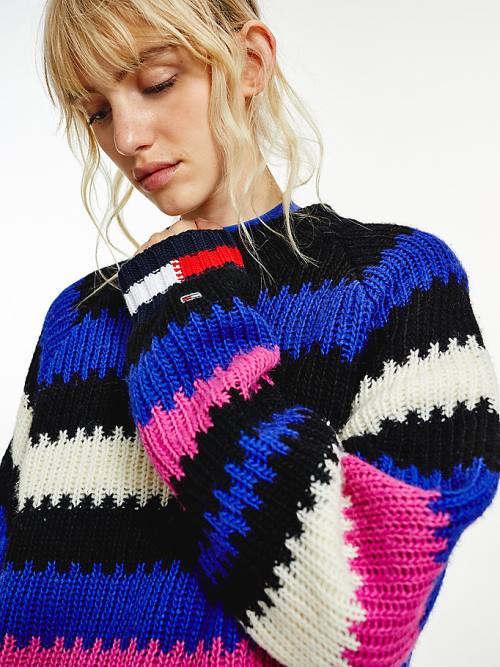 Tommy Hilfiger Multicolour Knit Jumper Kazak Kadın Mor | TH314XAO