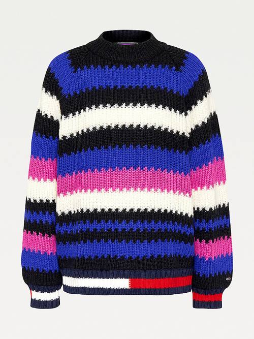 Tommy Hilfiger Multicolour Knit Jumper Kazak Kadın Mor | TH314XAO