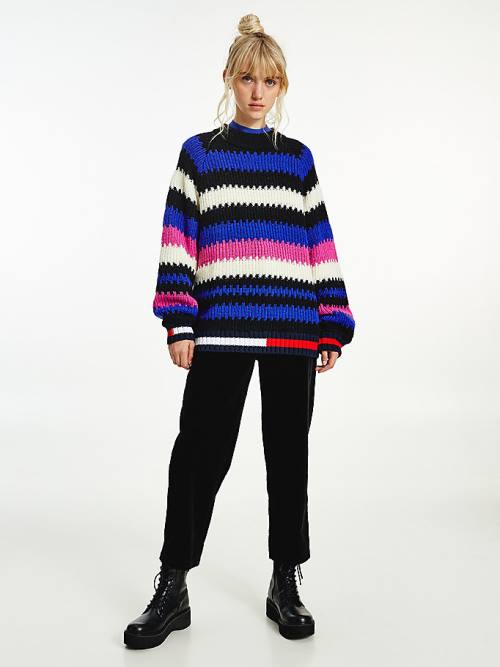 Tommy Hilfiger Multicolour Knit Jumper Kazak Kadın Mor | TH314XAO