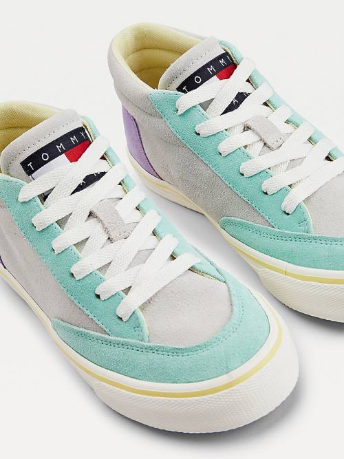 Tommy Hilfiger Multicolour Süet Skate Spor Ayakkabı Kadın Gri | TH395CFW