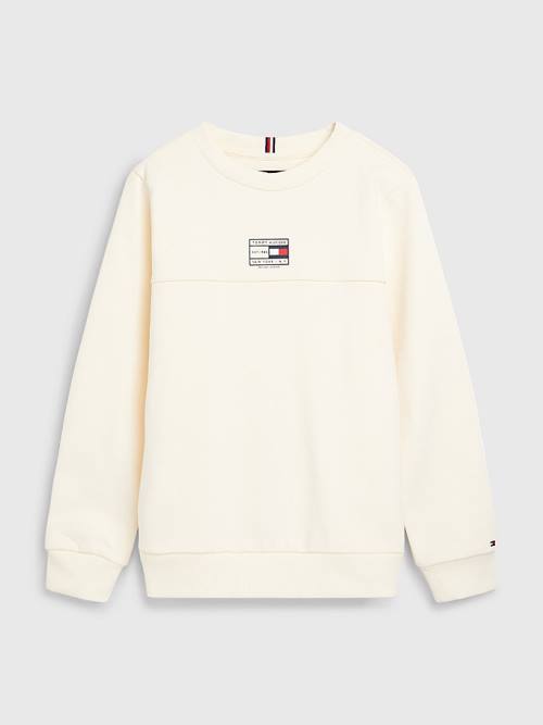 Tommy Hilfiger Natural Earth Dye Sweatshirt Erkek Çocuk Beyaz | TH678WSH