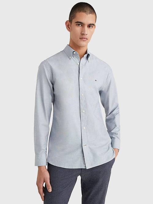 Tommy Hilfiger Natural Soft Poplin Regular Fit Gömlek Erkek Mavi | TH578JQL