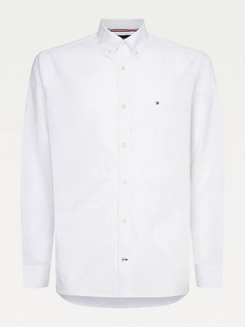 Tommy Hilfiger Natural Soft Poplin Regular Fit Gömlek Erkek Beyaz | TH824PLB