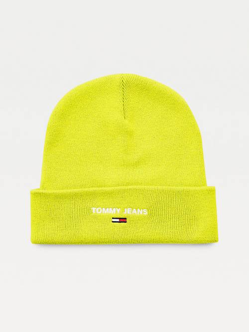 Tommy Hilfiger Neon Organic Pamuklu Blend Beanie Şapka Erkek Yeşil | TH372EPH