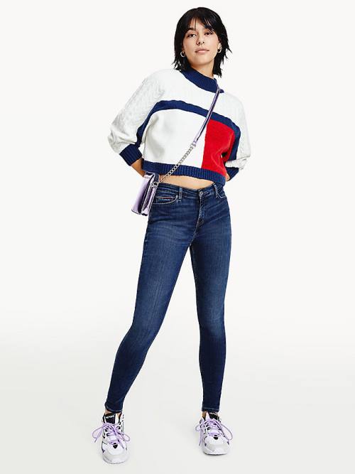 Tommy Hilfiger Nora Mid Cut Cut Cut Rise Skinny Jean Pantolon Kadın Denim | TH085LAM