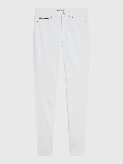 Tommy Hilfiger Nora Mid Cut Cut Cut Rise Skinny White Jean Pantolon Kadın Denim | TH263WQY