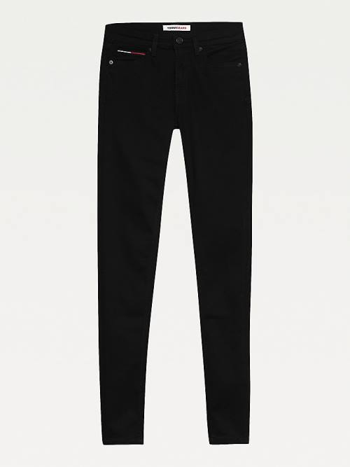 Tommy Hilfiger Nora Mid Cut Cut Cut Rise Skinny Fit Black Jean Pantolon Kadın Denim | TH375HPI